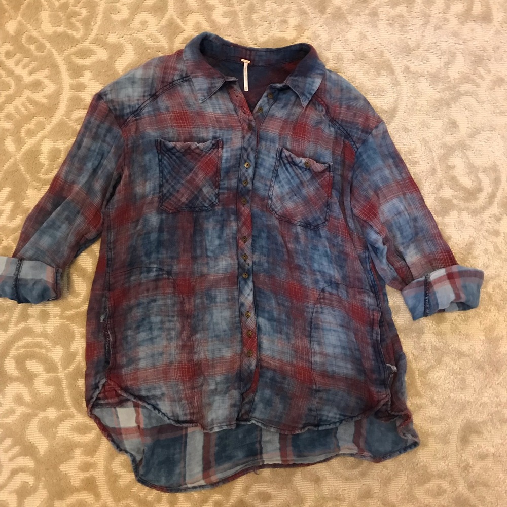 COPY - Free people plaid button down